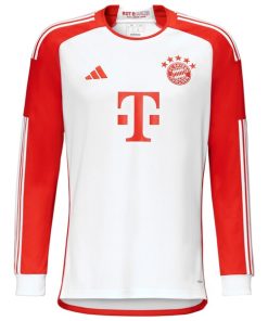 Alternative view of Jamal Musiala Bayern Munich adidas 2023/24 Home Replica Long Sleeve Jersey - White