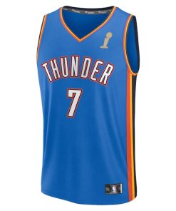 Alternative view of Chet Holmgren Oklahoma City Thunder  2025 NBA Finals Champions Fast Break Replica Player Jersey - Blue - Icon Edition