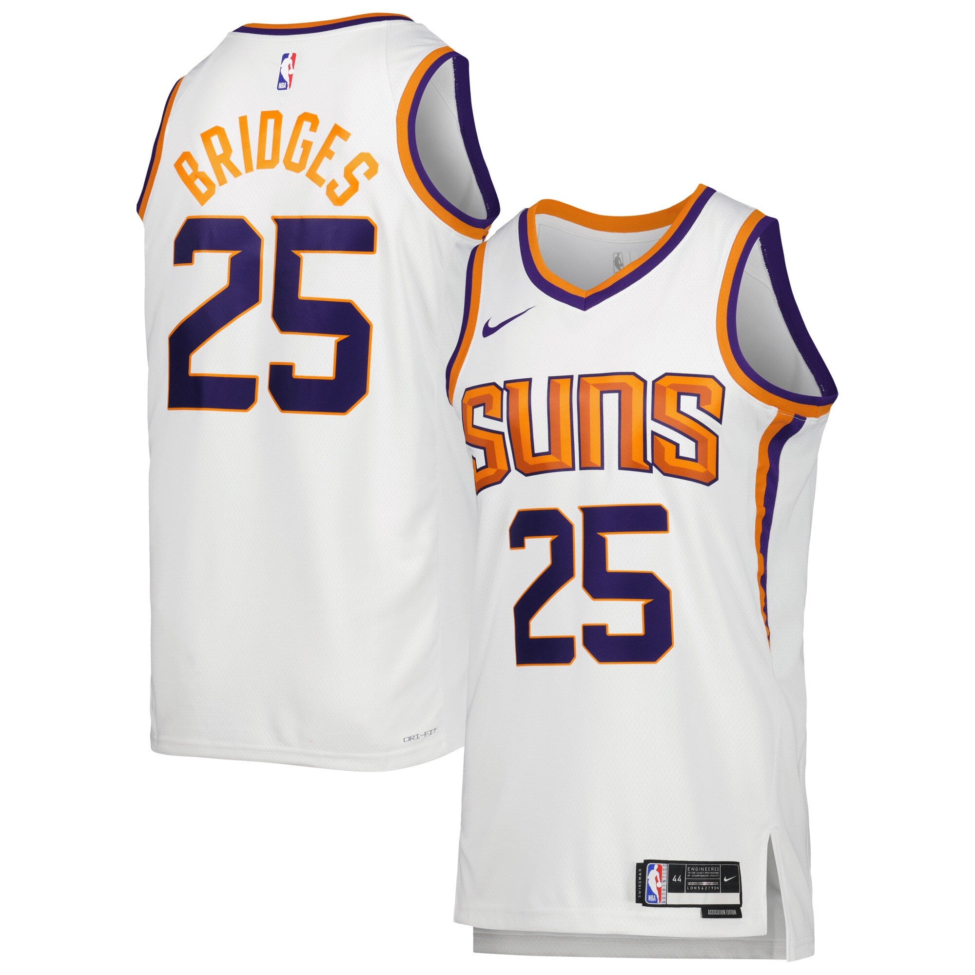 Mikal Bridges Phoenix Suns Nike Unisex Swingman Jersey - Icon Edition - Purple/White - Image 5