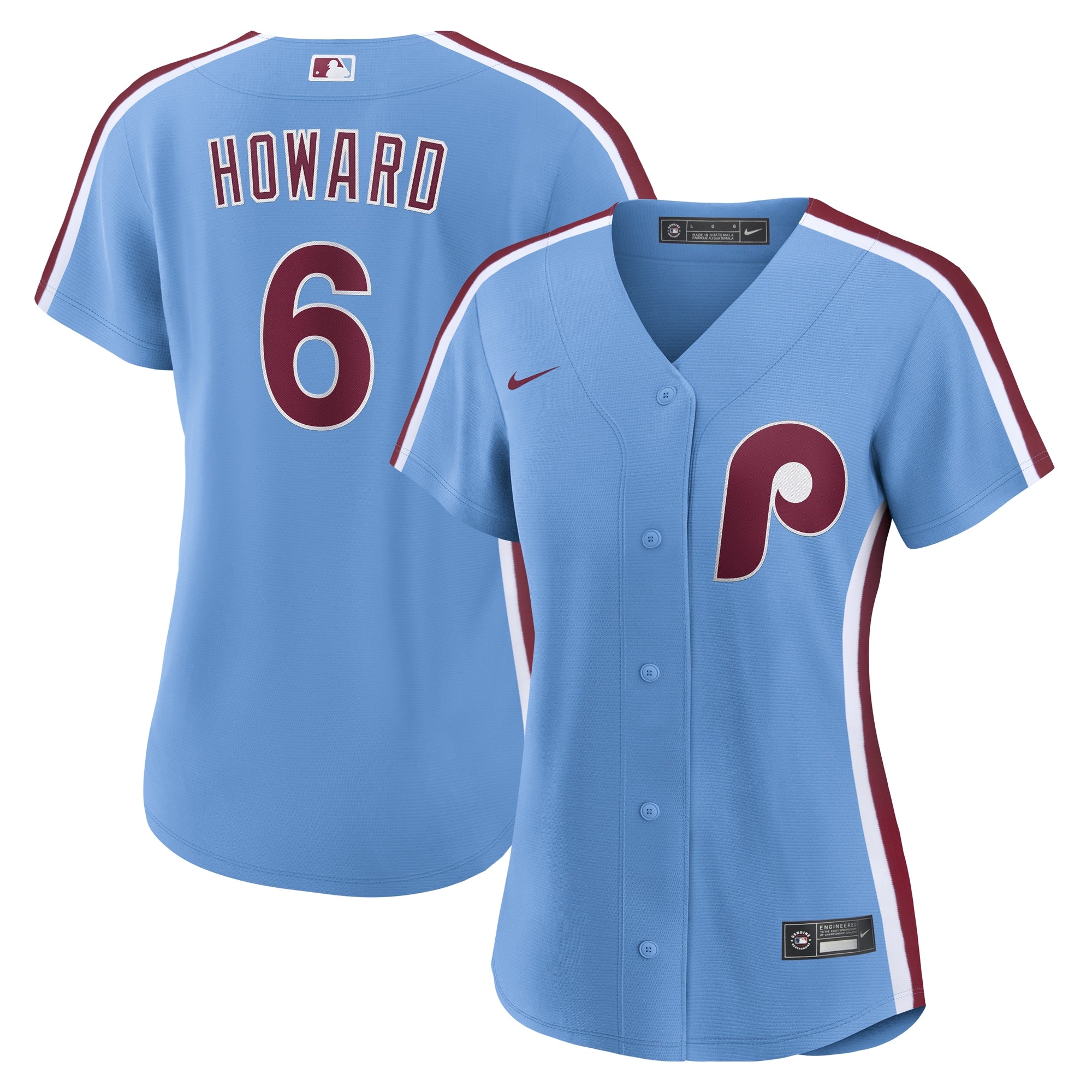 Ryan Howard Philadelphia Phillies Nike Women's Replica Jersey - White/Light Blue - Image 6