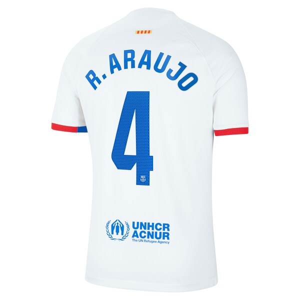 Ronald Araujo Barcelona Nike 2023/24 Away Replica Jersey - White/Aqua/Royal - Image 4