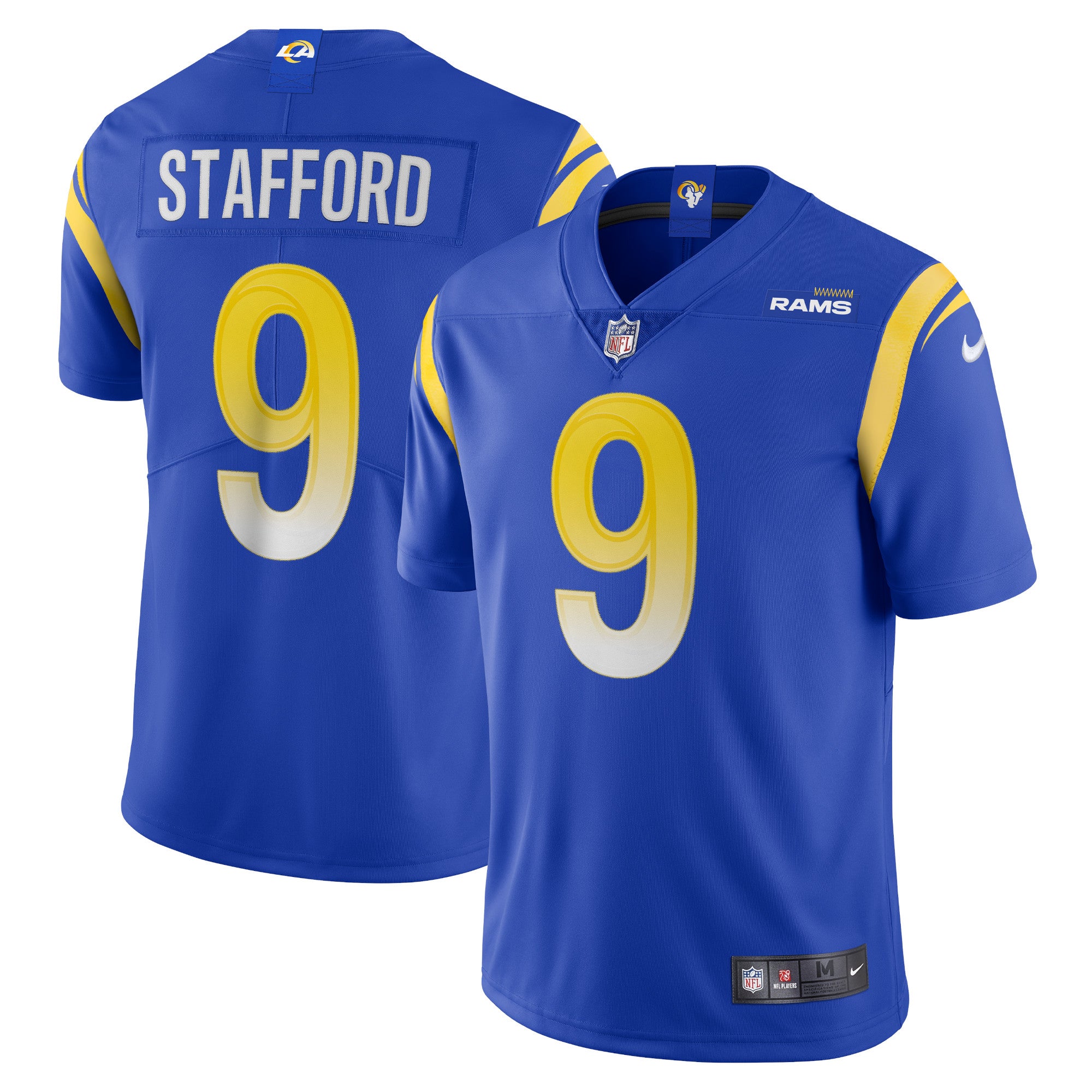 Matthew Stafford Los Angeles Rams Nike Alternate Vapor Limited Jersey - White/Cream/Royal - Image 6