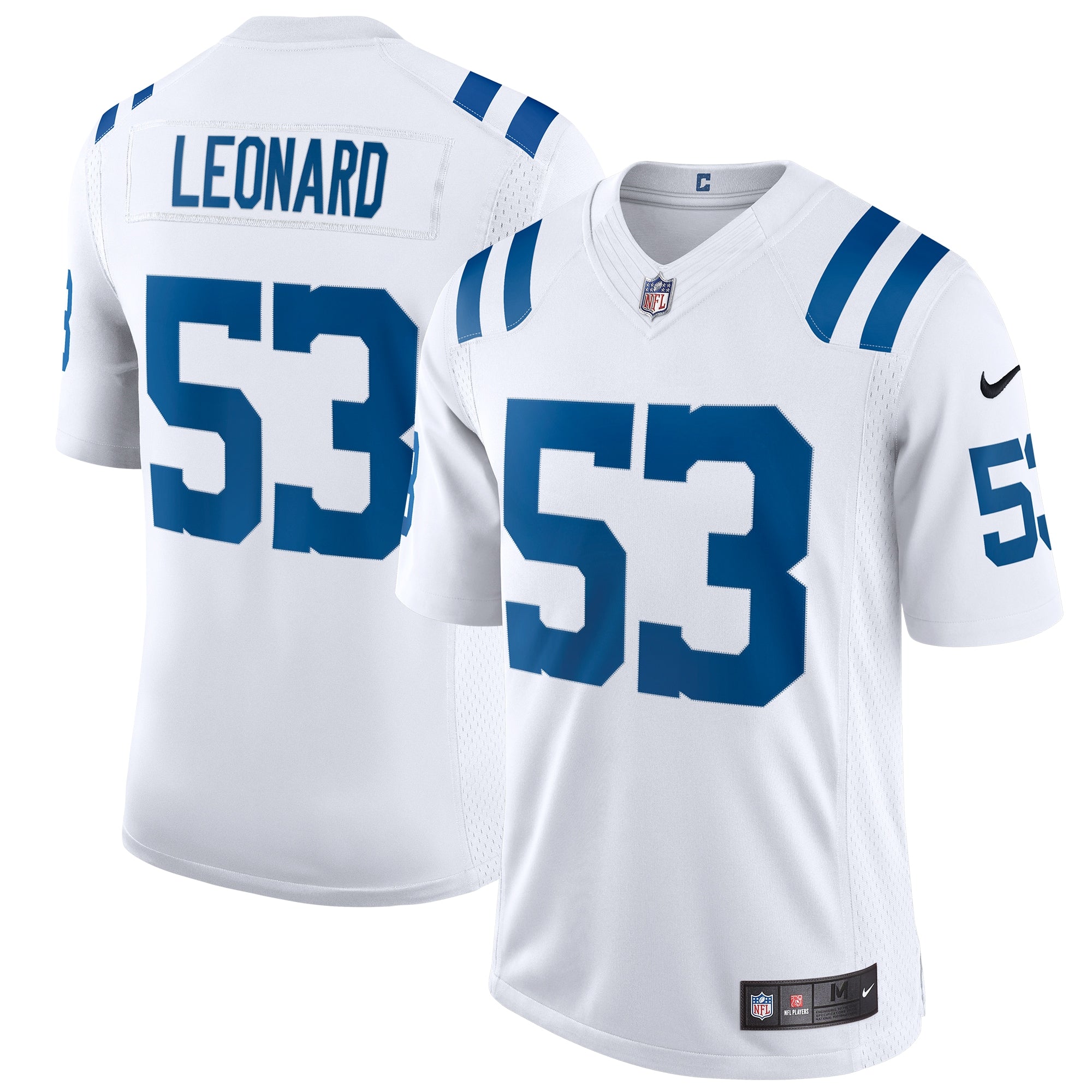 Men's Nike Darius Leonard Royal Indianapolis Colts Alternate Vapor Limited Jersey/White - Image 2