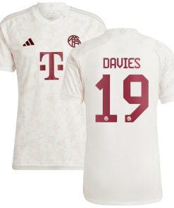 Alphonso Davies Bayern Munich adidas 2023/24 Third Replica Jersey - White