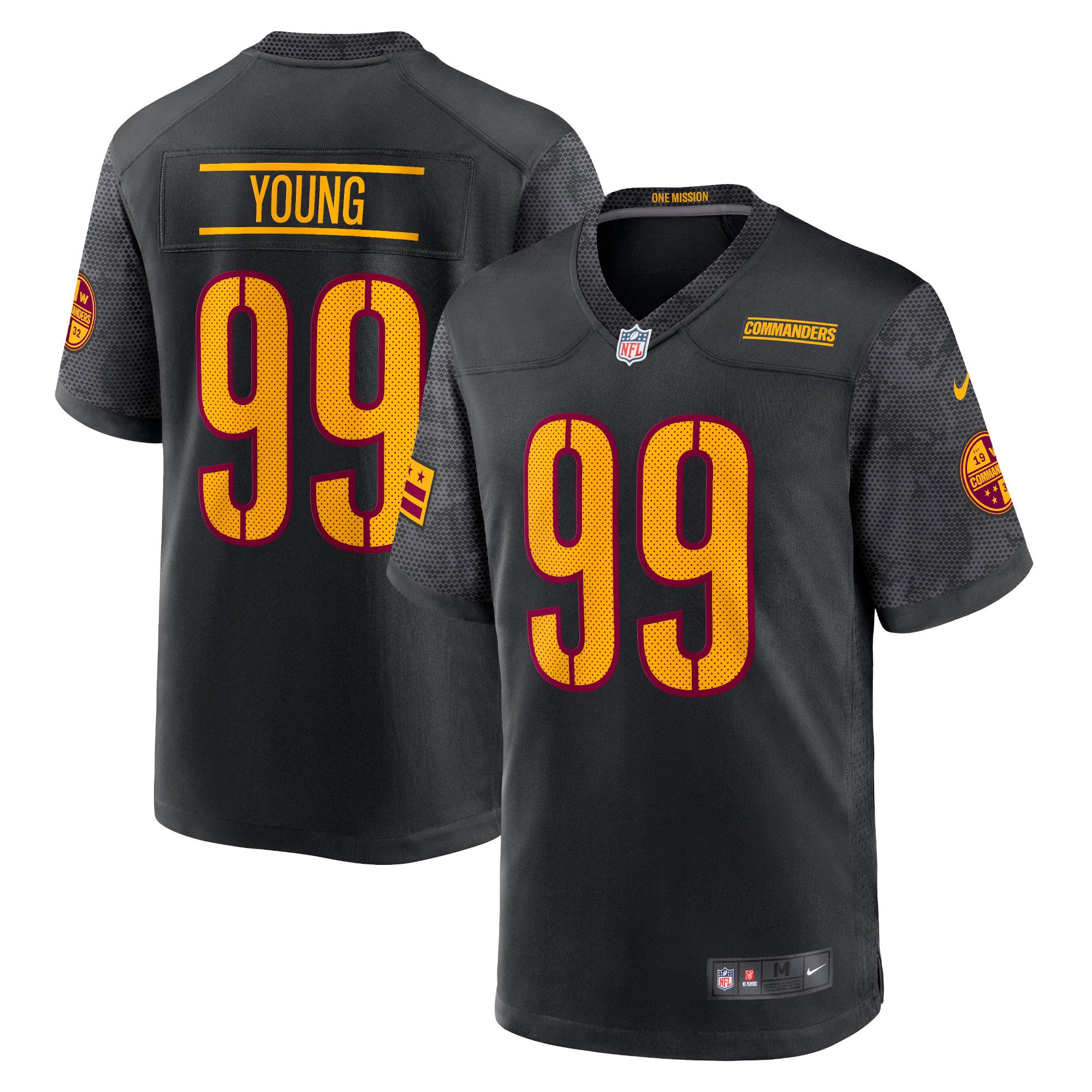 Chase Young Washington Commanders Nike Youth Game Jersey - White/Black/Burgundy - Image 6