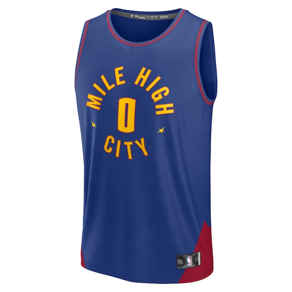Christian Braun Denver Nuggets Fast Break Replica Player Jersey - Statement Edition - Blue - Image 2