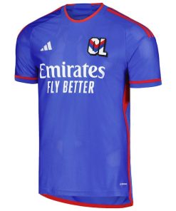 Alternative view of Olympique Lyonnais adidas 2023/24 Away Replica Jersey - Blue