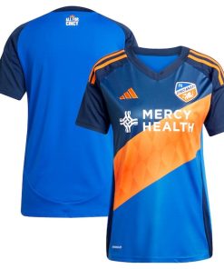 Alternative view of FC Cincinnati adidas Women's 2025 Orange and Blue Legacy Kit Replica Jersey - Blue