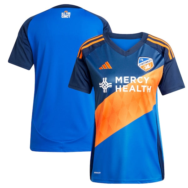 FC Cincinnati adidas Women's 2025 Orange and Blue Legacy Kit Replica Jersey - Blue - Image 2