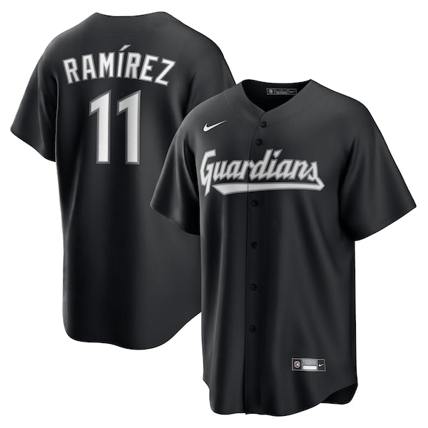Jos¨¦ Ram¨ªrez Cleveland Guardians Nike Lights Out Replica Player Jersey - Black