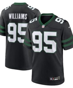 Alternative view of Quinnen Williams New York Jets Nike Alternate Game Jersey - Legacy Black/Green