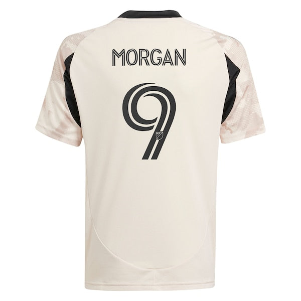 Lewis Morgan New York Red Bulls adidas Youth 2025 Stone Kit Replica Player Jersey - Tan - Image 2