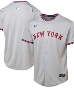 Alternative view of New York Mets Youth Road Limited Jersey - Gray/Royal