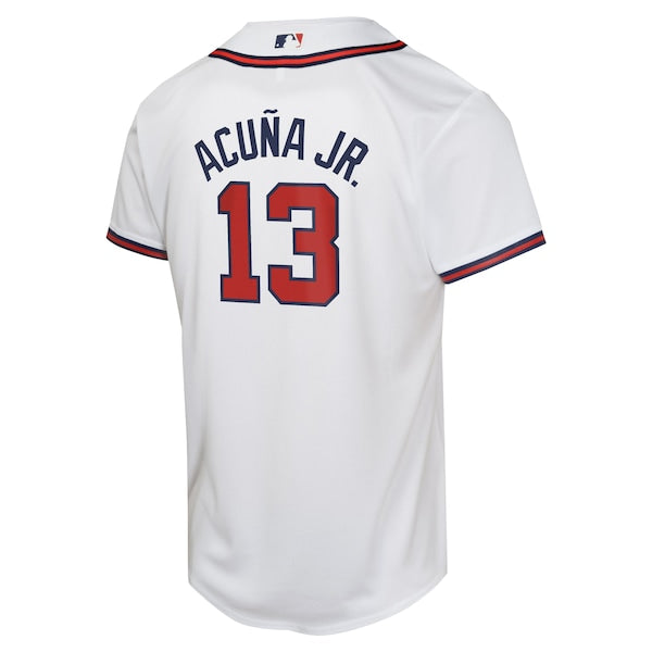 Ronald Acu?a Jr. Atlanta Braves Nike Youth Home Game Player Jersey - White - Image 3