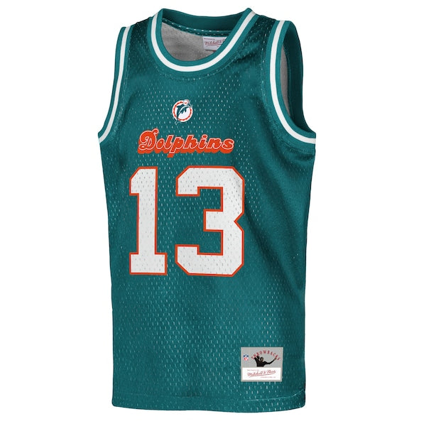 Dan Marino Miami Dolphins Youth Retired Player NFL Basketball Fashion Jersey - Aqua - Image 2