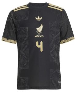 Alternative view of Edson Alvarez Mexico National Team adidas Youth 2025 Third Authentic Player Jersey - Black
