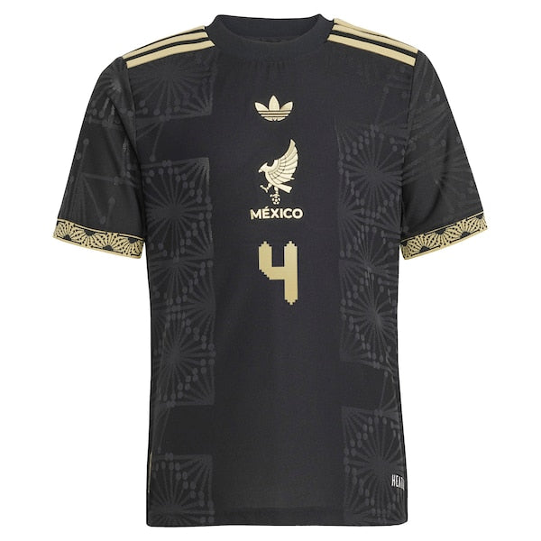 Edson Alvarez Mexico National Team adidas Youth 2025 Third Authentic Player Jersey - Black - Image 2