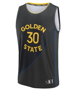 Alternative view of Stephen Curry Golden State Warriors  Fast Break Replica Player Jersey - Statement Edition - Black
