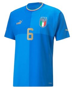 Alternative view of Marco Verratti Italy National Team Puma 2022/23 Home Authentic Player Jersey - Blue