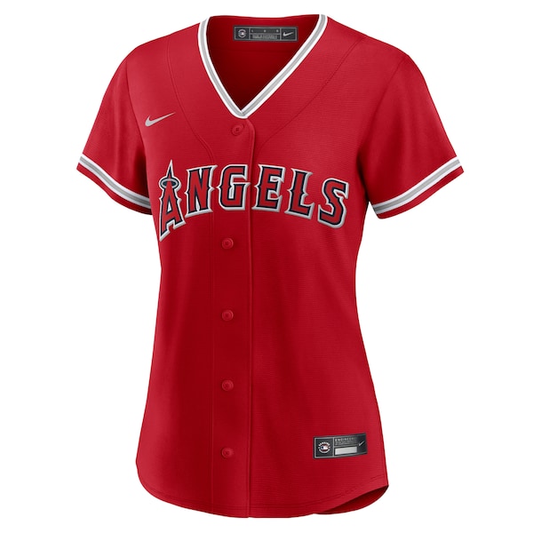 Mike Trout Los Angeles Angels Nike Women's Alternate Replica Player Jersey - Red - Image 2
