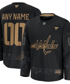 Washington Capitals  2024 Military Appreciation Personalized Long Sleeve Practice Jersey - Black