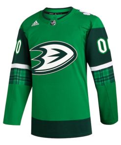 Alternative view of Anaheim Ducks adidas St. Patrick's Day Authentic Custom Jersey - Kelly Green