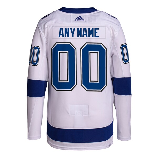 Tampa Bay Lightning adidas Away Primegreen Authentic Custom Jersey - White - Image 3