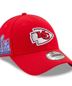 Alternative view of Kansas City Chiefs New Era Super Bowl LVIII Champions Side Patch 9FORTY Adjustable Hat - Red