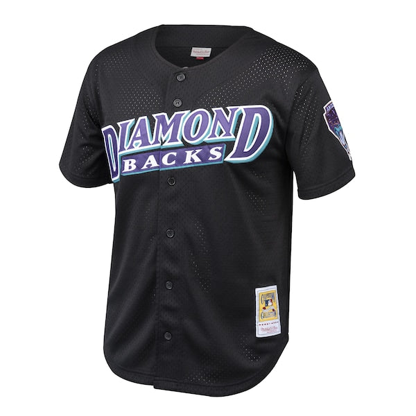 Randy Johnson Arizona Diamondbacks Cooperstown Collection Mesh Batting Practice Button-Up Jersey? - Black - Image 2