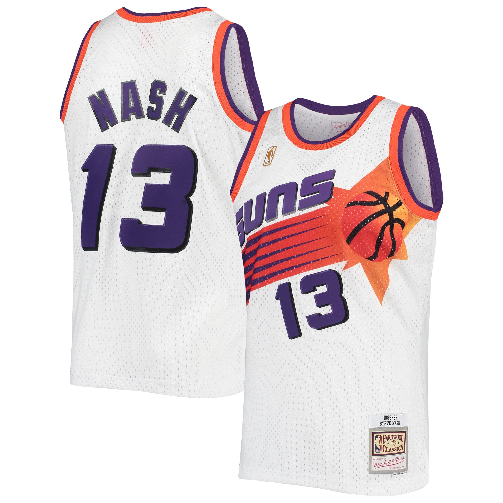 Steve Nash Phoenix Suns 2001/02 Hardwood Classics Swingman Jersey - Purple/White - Image 6