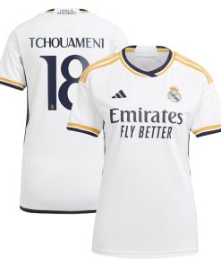 Aur¨¦lien Tchouam¨¦ni Los Merengues adidas Women's 2023/24 Home Replica Player Jersey - White/Navy