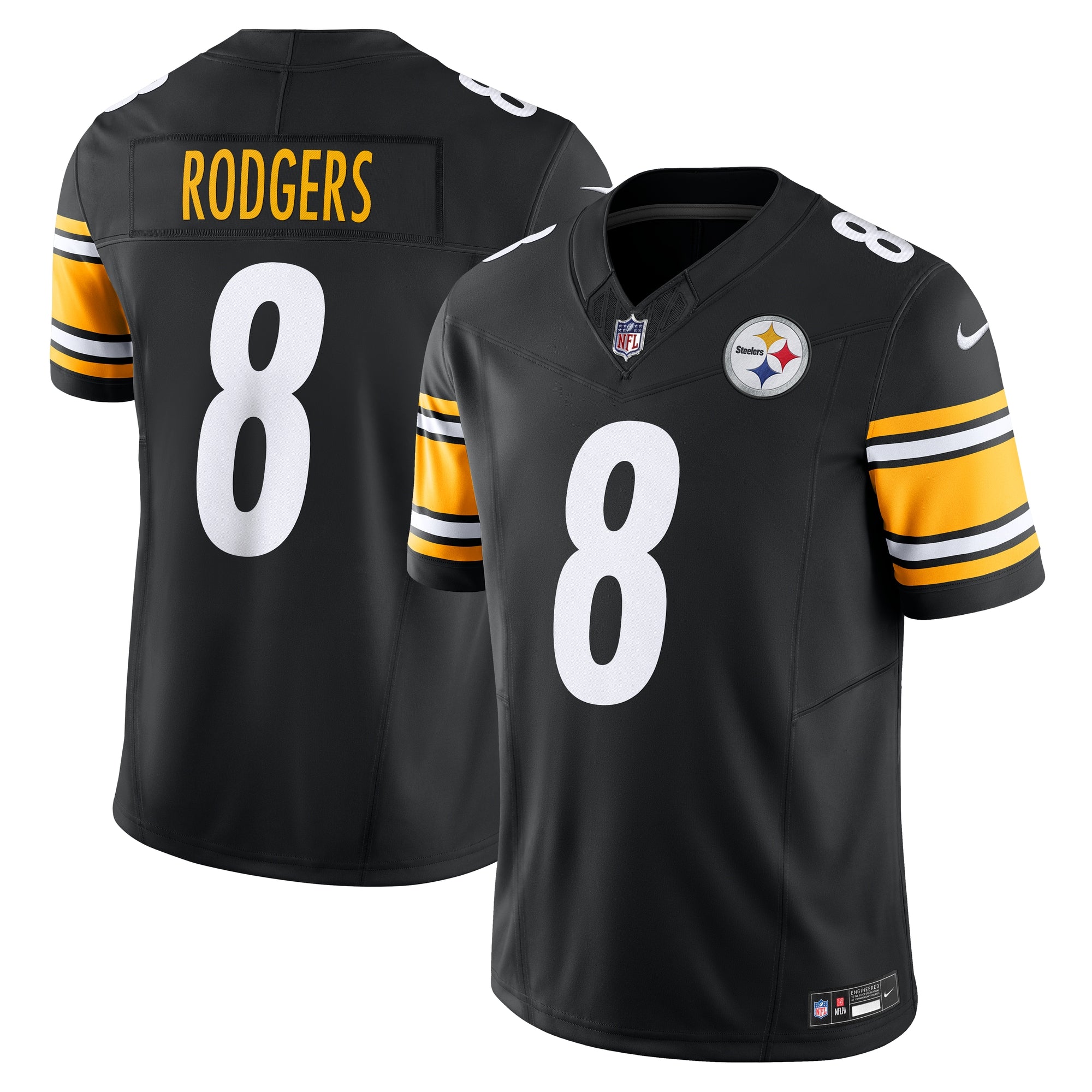 Aaron Rodgers Pittsburgh Steelers Nike Alternate Vapor F.U.S.E. Limited Jersey - Gold/Black - Image 6