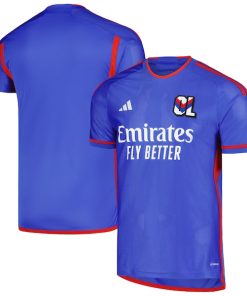 Olympique Lyonnais adidas 2023/24 Away Replica Jersey - Blue