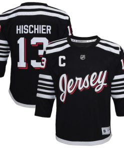 Nico Hischier New Jersey Devils Youth 2021/22 Alternate Replica Player Jersey - Black
