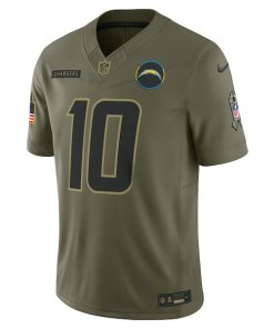 Alternative view of Justin Herbert Los Angeles Chargers Nike 2025 Salute to Service Limited Jersey - Olive