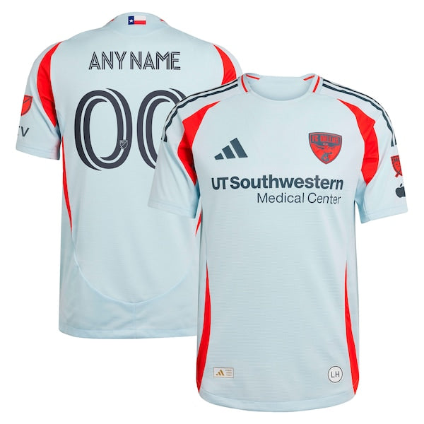 FC Dallas adidas 2025 The Inferno Kit Authentic Custom Jersey - Light Blue