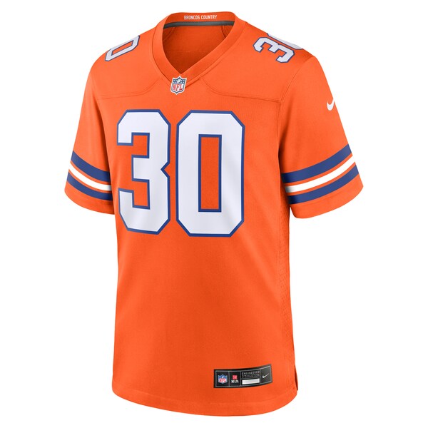 Terrell Davis Denver Broncos Nike Mile High Collection 1977 Throwback Retired Player Game Jersey - Orange - Image 2