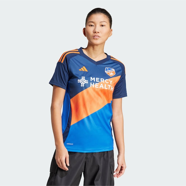 FC Cincinnati adidas Women's 2025 Orange and Blue Legacy Kit Replica Jersey - Blue - Image 6