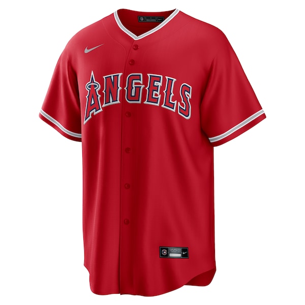 Mike Trout Los Angeles Angels Nike Alternate Replica Player Name Jersey - Red/Silver/White - Image 3