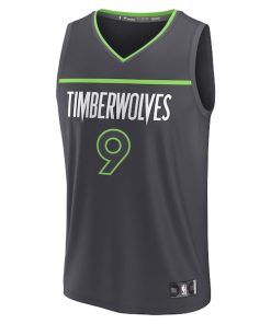 Alternative view of Nickeil Alexander-Walker Minnesota Timberwolves  Fast Break Replica Player Jersey - Statement Edition - Black