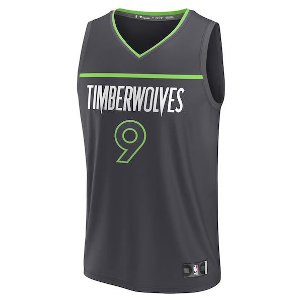 Nickeil Alexander-Walker Minnesota Timberwolves Youth Fast Break Replica Player Jersey - Statement Edition - Black - Image 2