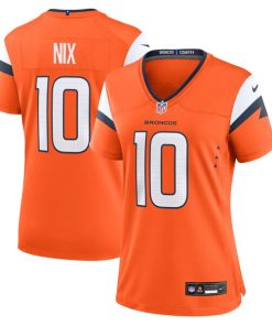 Bo Nix Denver Broncos Nike Women's Game Jersey -  Orange
