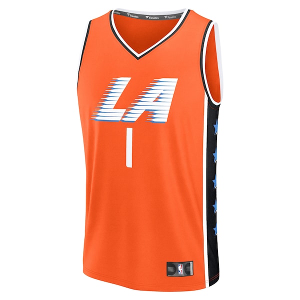 James Harden LA Clippers Youth 2025/26 City Edition Fast Break Jersey - Orange - Image 2