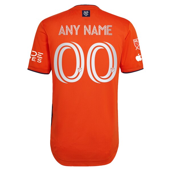 New York City FC adidas 2024 The Volt Kit Authentic Custom Jersey - Orange - Image 3