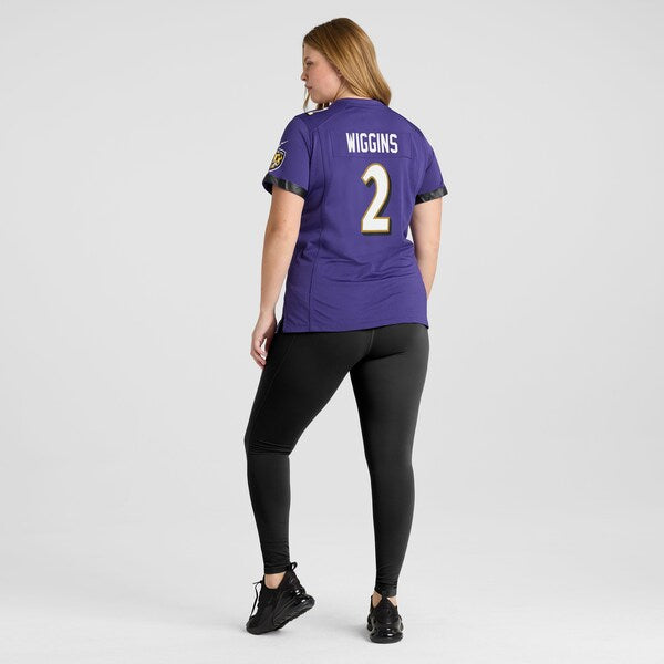 Nate Wiggins Baltimore Ravens Nike Women's Game Jersey - Purple - Image 3