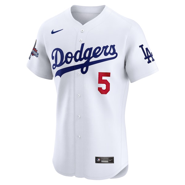 Freddie Freeman Los Angeles Dodgers Nike 2024 World Series Champions Home Elite Player Jersey - White - Image 2