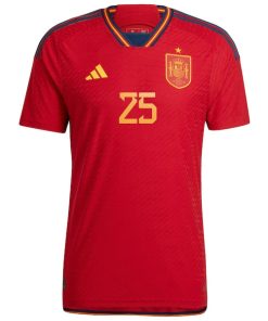 Alternative view of Ansu Fati Spain National Team adidas 2022/23 Home Authentic Jersey - Red