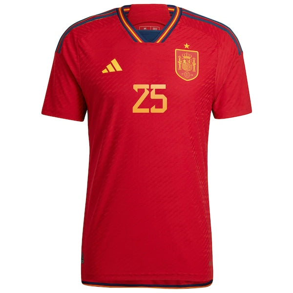 Ansu Fati Spain National Team adidas 2022/23 Home Authentic Jersey - Red - Image 2