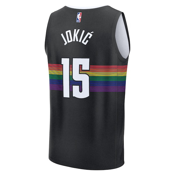Nikola Joki? Denver Nuggets 2025/26 City Edition Fast Break Jersey - Black - Image 3