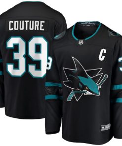 Logan Couture San Jose Sharks  Alternate Premier Breakaway Player Captain Jersey - Black/Teal